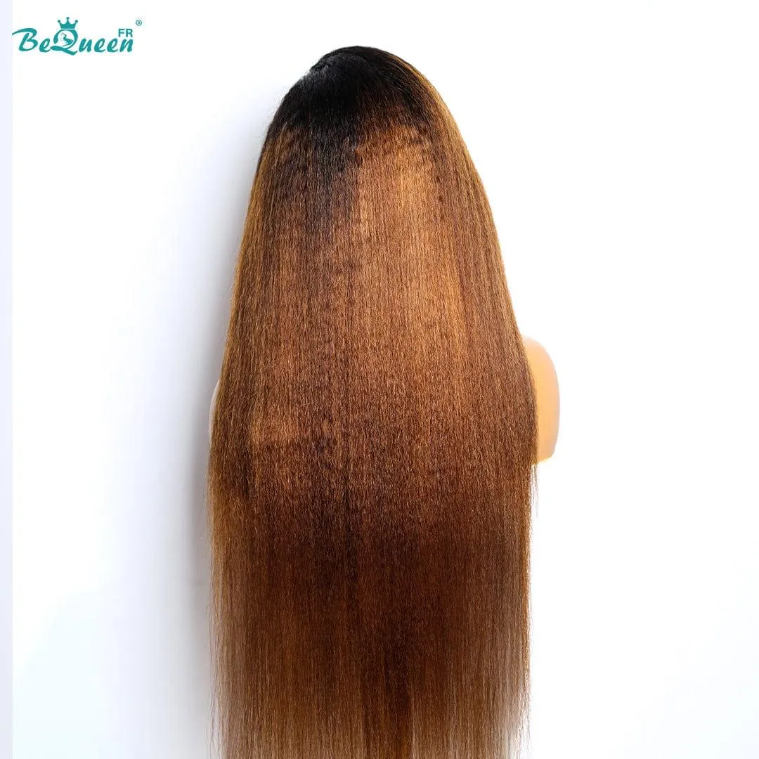 BeQueen “Venetia” Perruque Longue Bords Bouclés Kinky Straight avec Lace Closure 4x4
