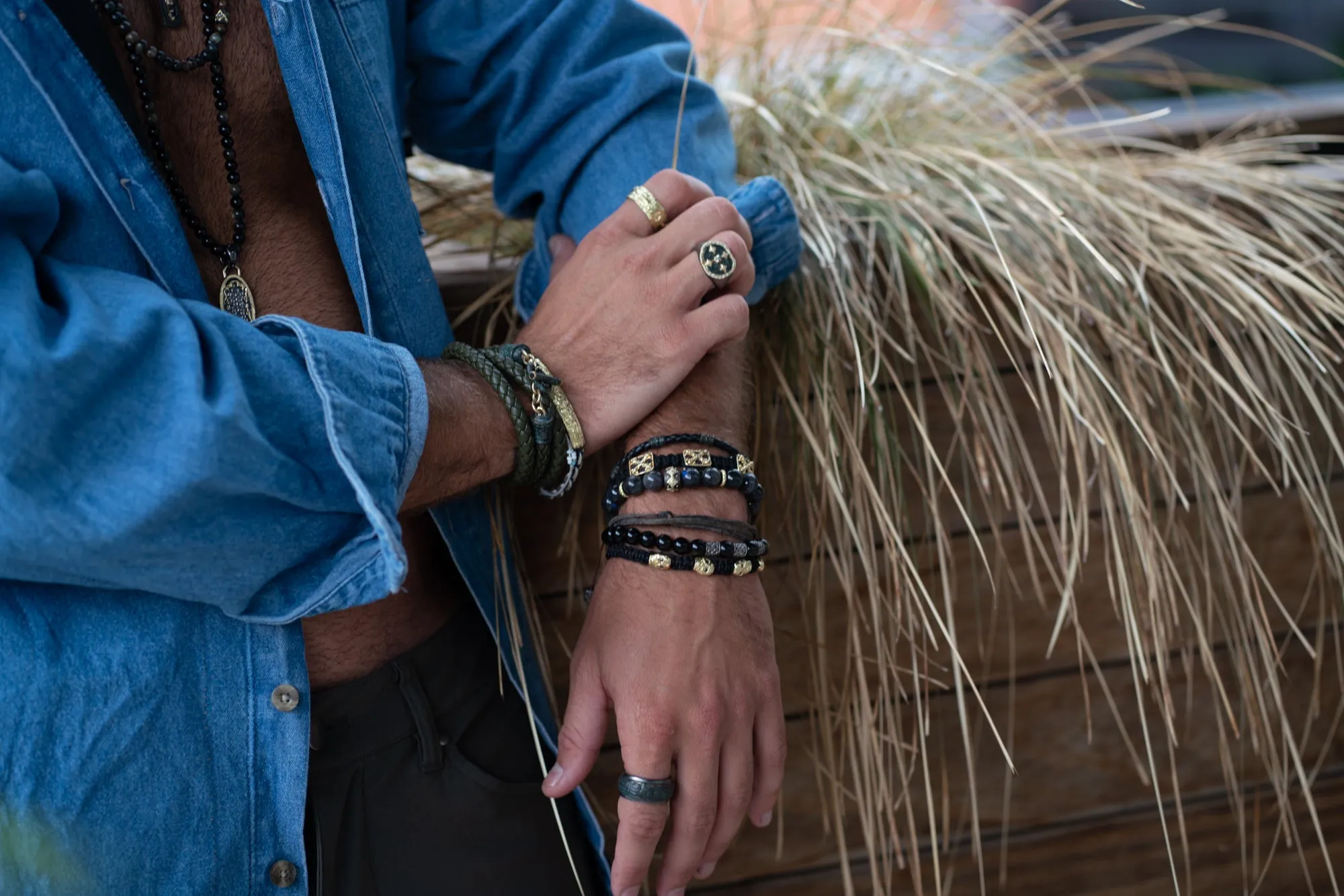 Black Braided Leather Bracelet
