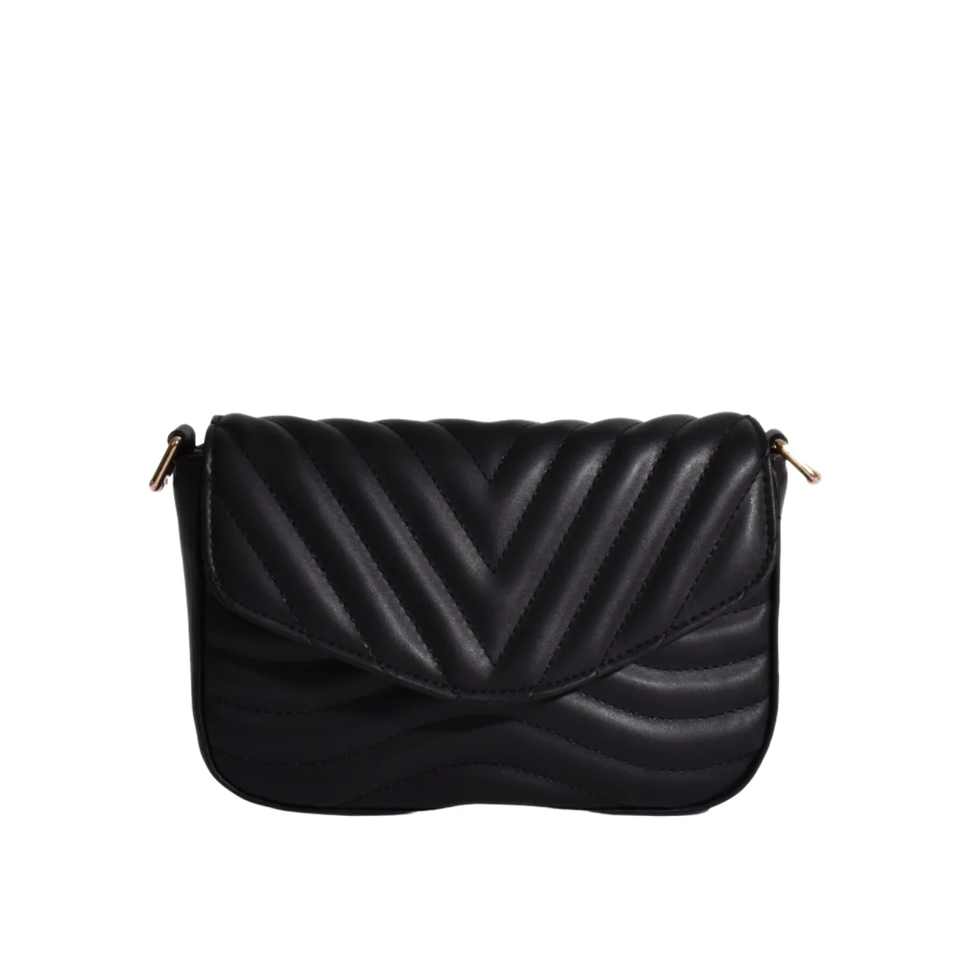 Black Leather Mini Bag With Zipper