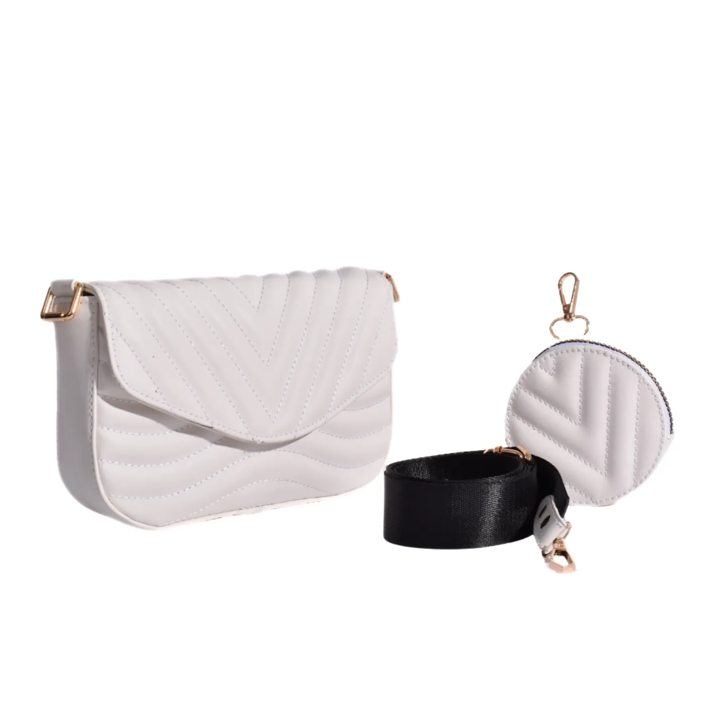 Black Leather Mini Bag With Zipper