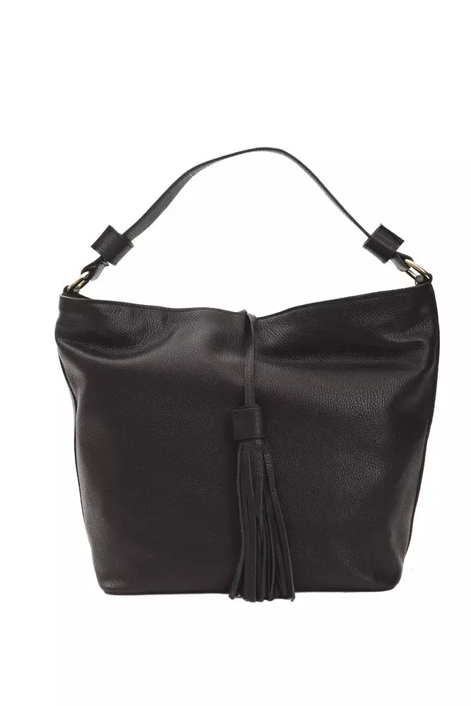 Black Leather Women Shoulder Bag