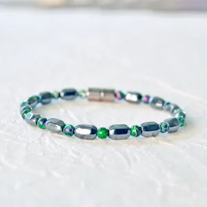 Black/Green Hematite Magnetic Grounding Bracelet