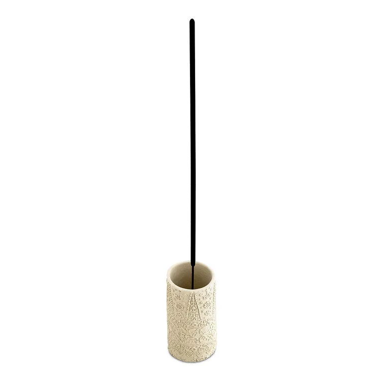 Block Print Ceramic Incense Holder