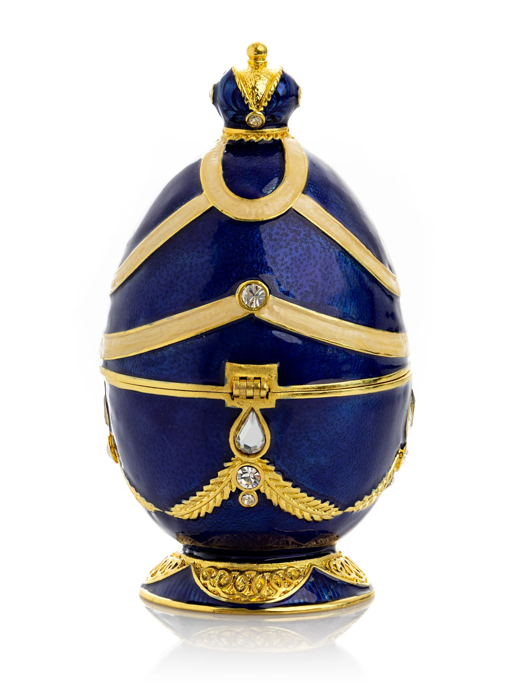 Blue Faberge Egg with Golden Piano Surprise