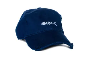 BONE FISH NEEDLEPOINT HAT NAVY