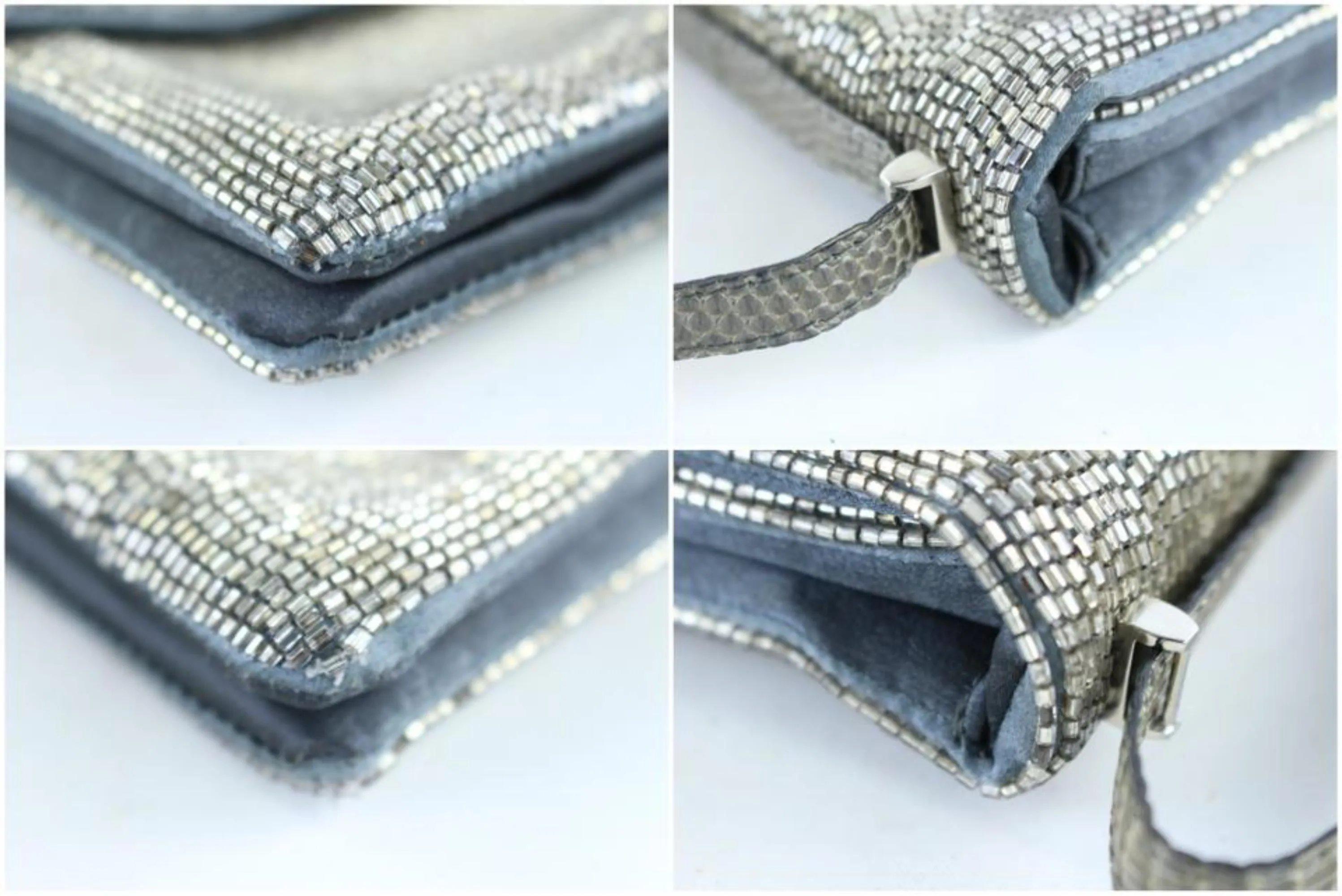 Bottega Veneta Silver Sequin Beaded Crossbody Turnlock Flap 1BV824