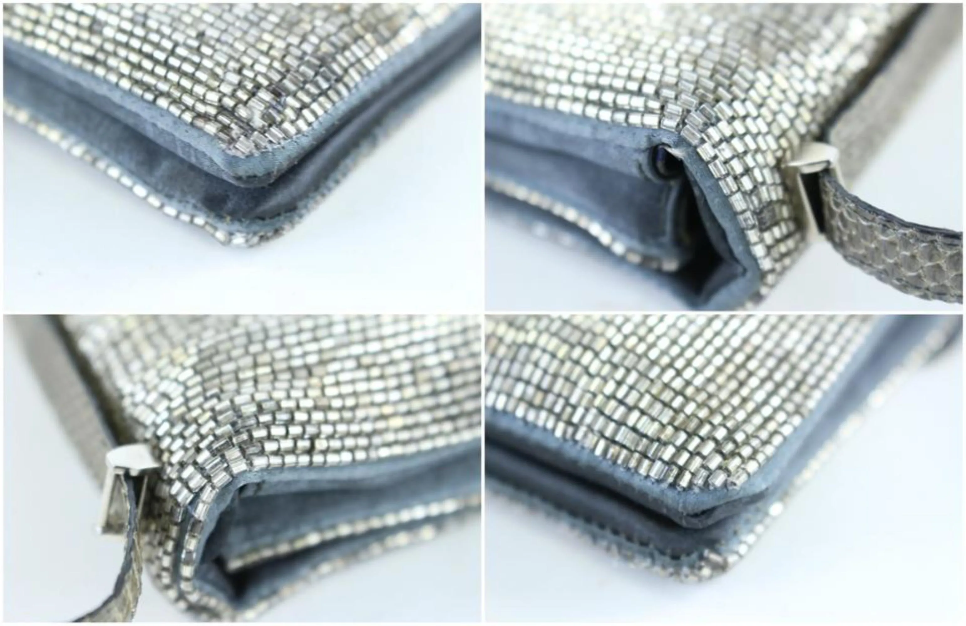 Bottega Veneta Silver Sequin Beaded Crossbody Turnlock Flap 1BV824
