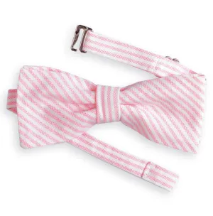Bow Tie -- Pink Seersucker Stripe