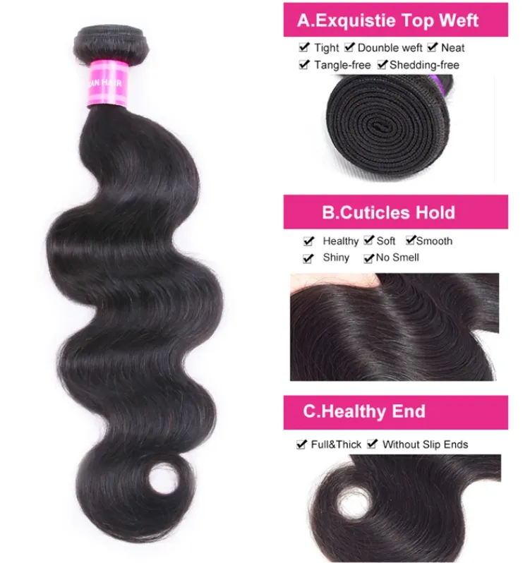 Brazilian Body Wave Bundles With 5×5 Closure  MYLOCKME