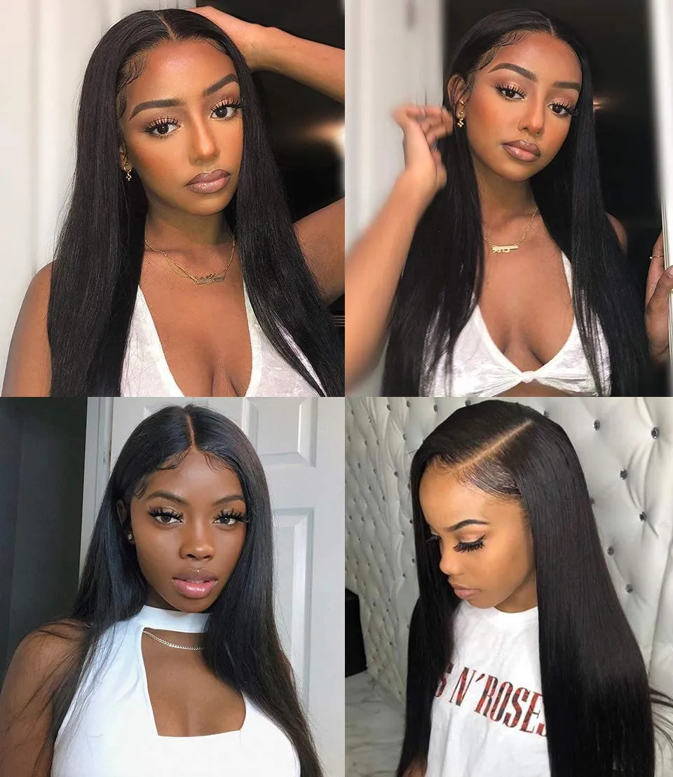 Brazilian Straight Bundles With 13×4 Lace Frontal 10A Grade 100% Human Remy Hair MYLOCKME