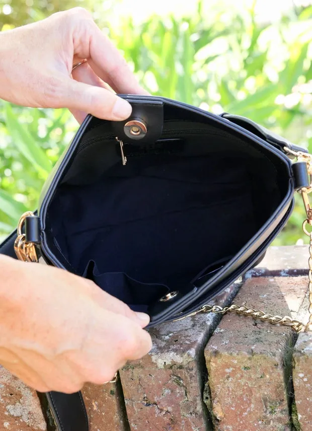 Brielle Bucket Crossbody Bag Black