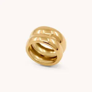 Brooklyn Double Band Ring, Gold