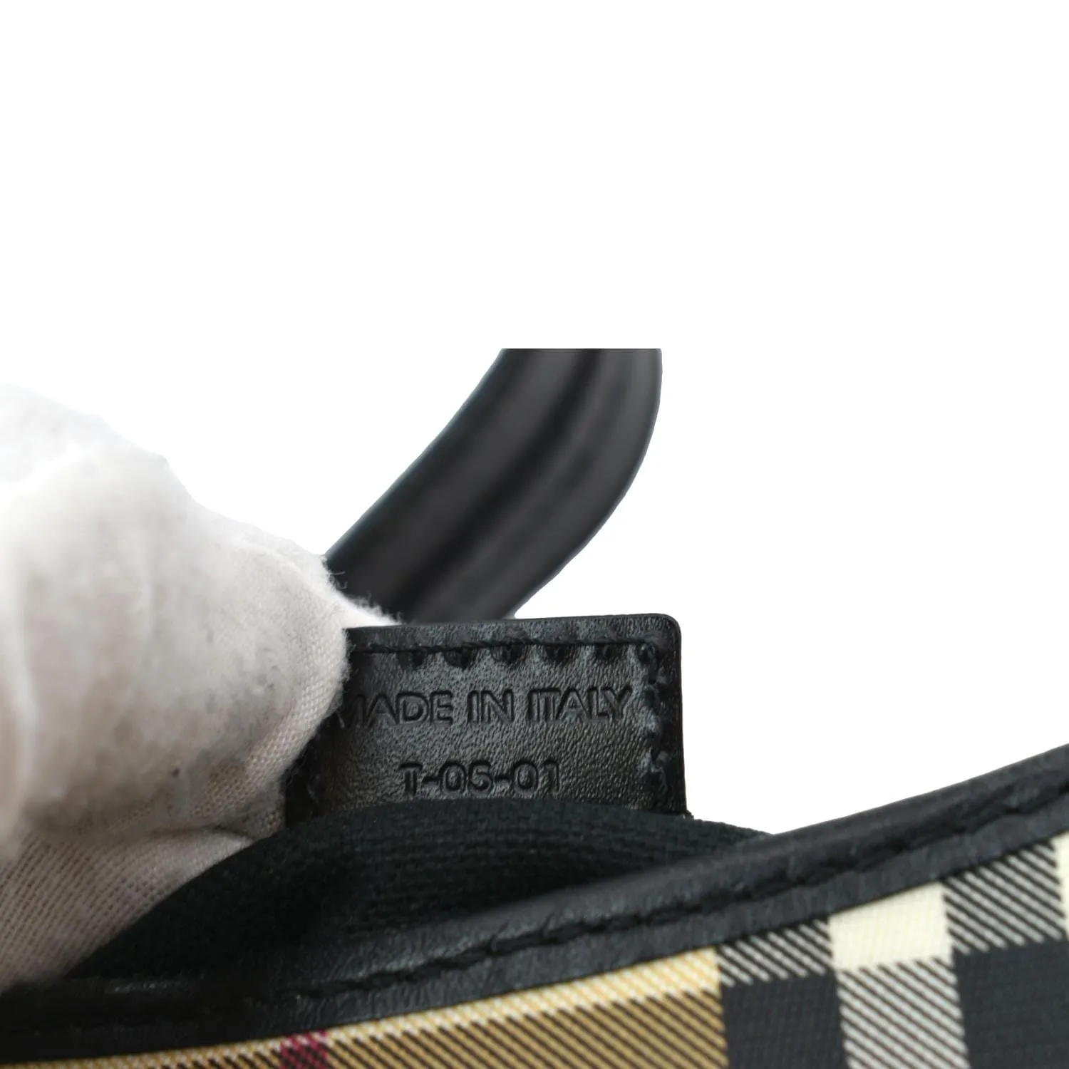 BURBERRY Buckle Small House Check Hobo Shoulder Bag Black