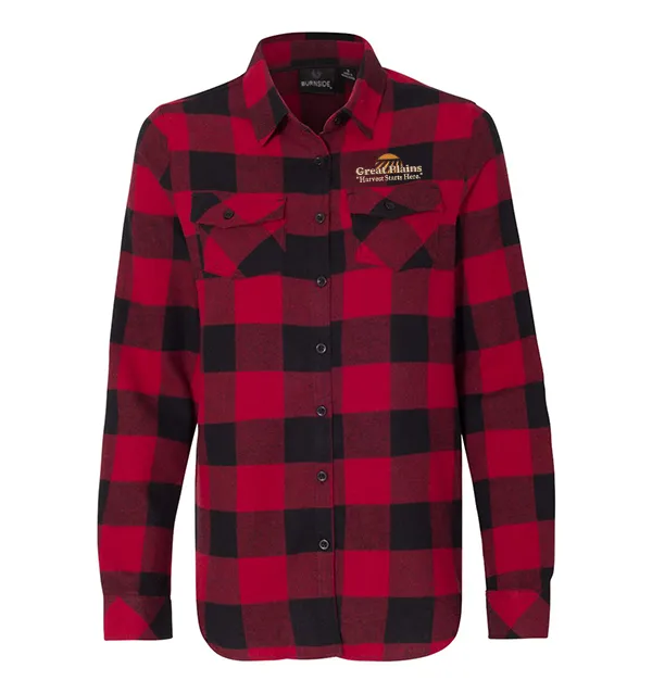 Burnside Ladies Yarn-Dyed Long Sleeve Flannel Shirt