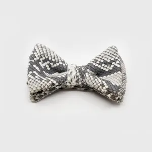 CA Christopher Augmon Custom Kwango Natural Python (Grey) Bow Tie; Adjustable Water Snake Strap