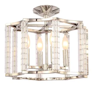 CARSON 4 LIGHT CONVERTIBLE CEILING MOUNT, POLISHED NICKEL
