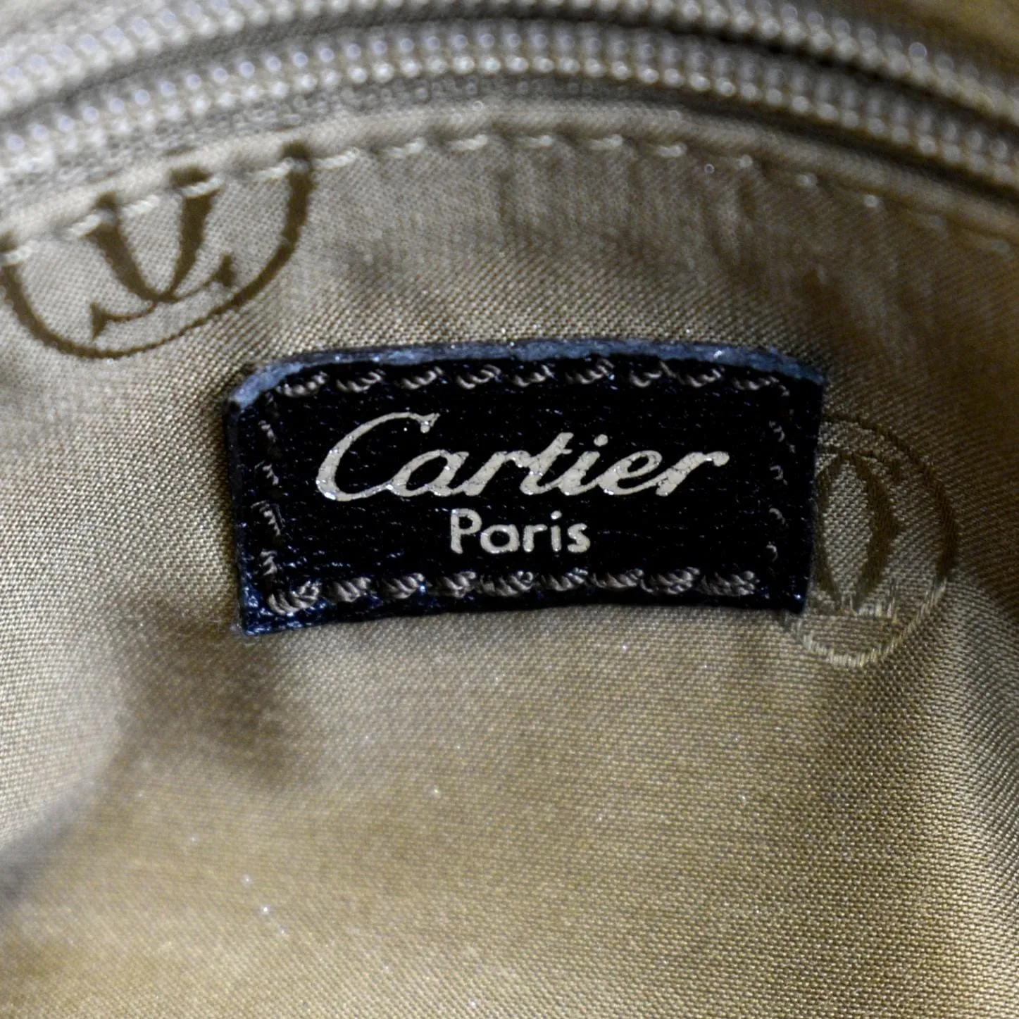 CARTIER Marcello de Cartier Leather Shoulder Bag Black