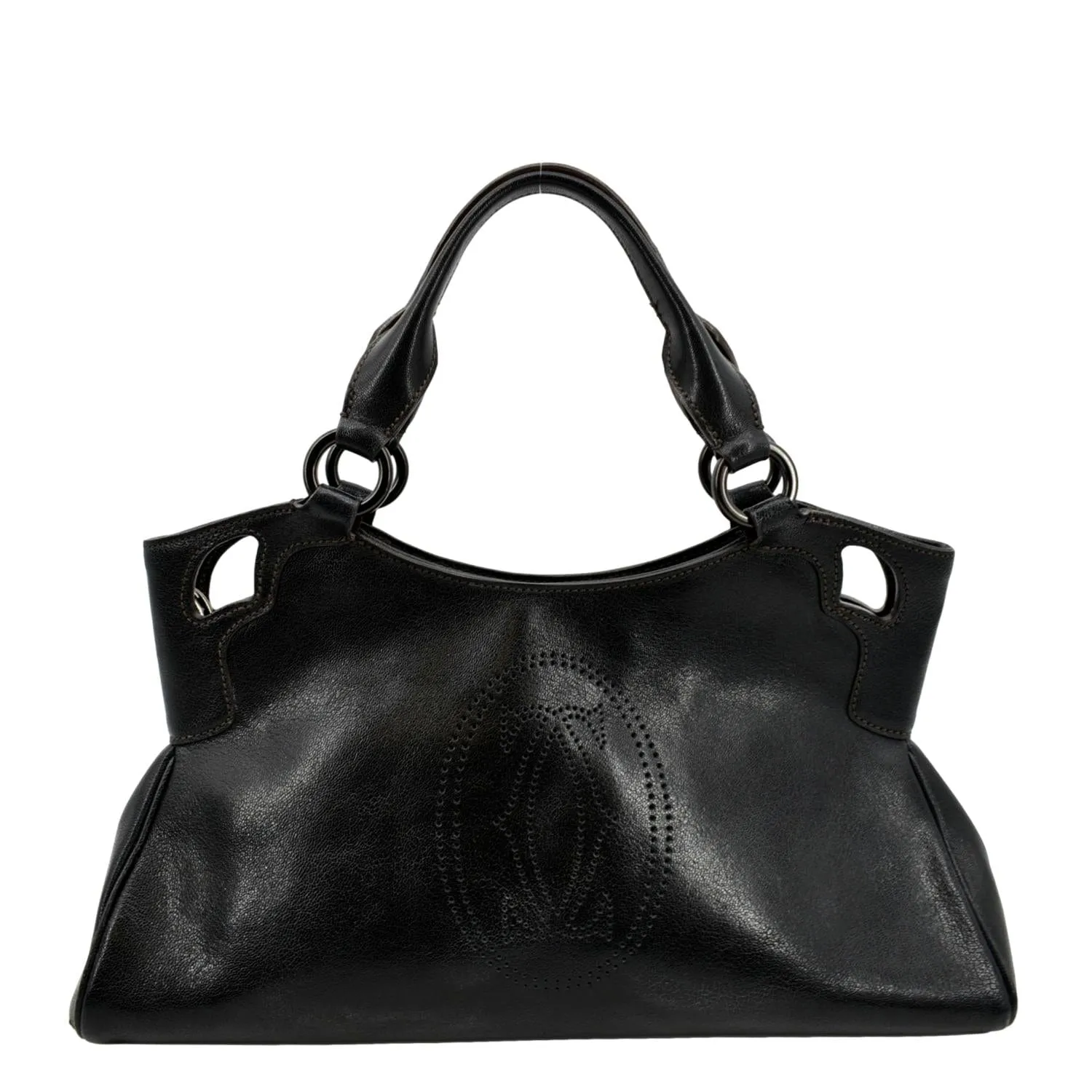 CARTIER Marcello de Cartier Leather Shoulder Bag Black