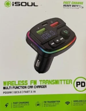 Cell Phone Accessories, Bluetooth FM Transmitter PD Charger