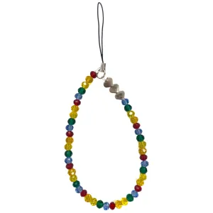 Cell Phone Charm - Rainbow w/Silver Hearts