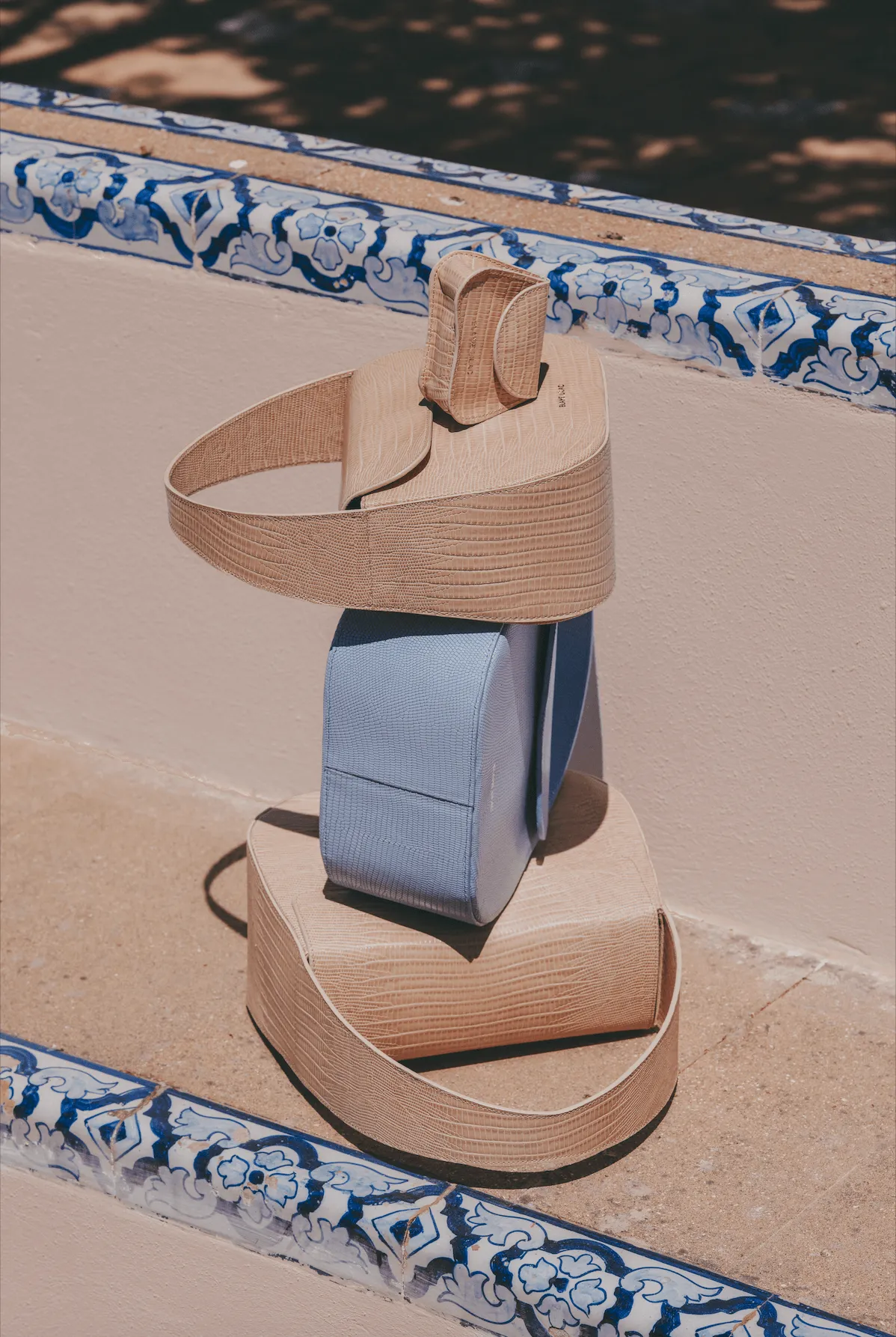 CESTA SMALL BAG LIZARD ECRU