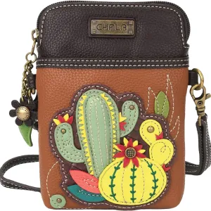 Chala Cactus Cellphone Crossbody Brown