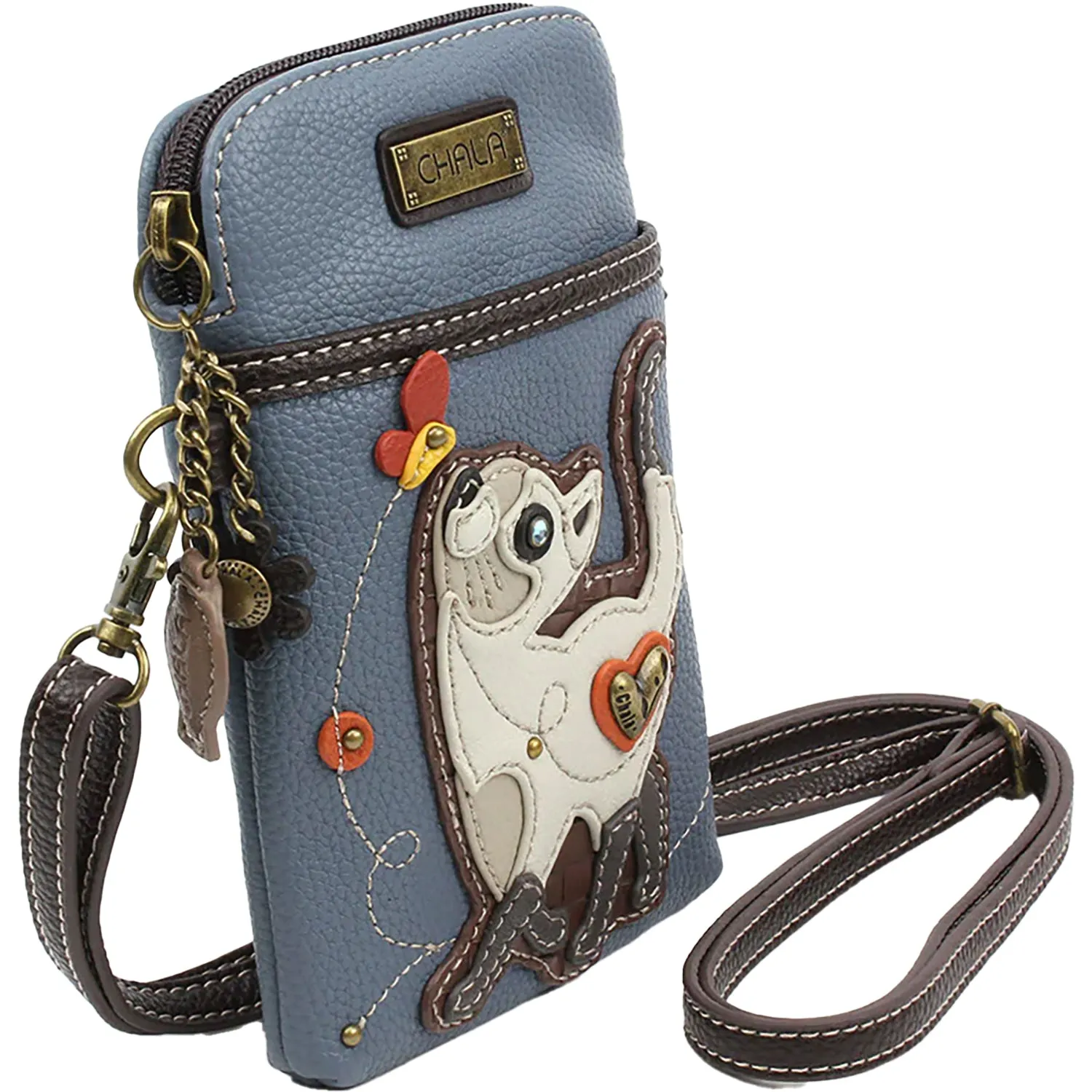 Chala Cat Cellphone Crossbody Blue
