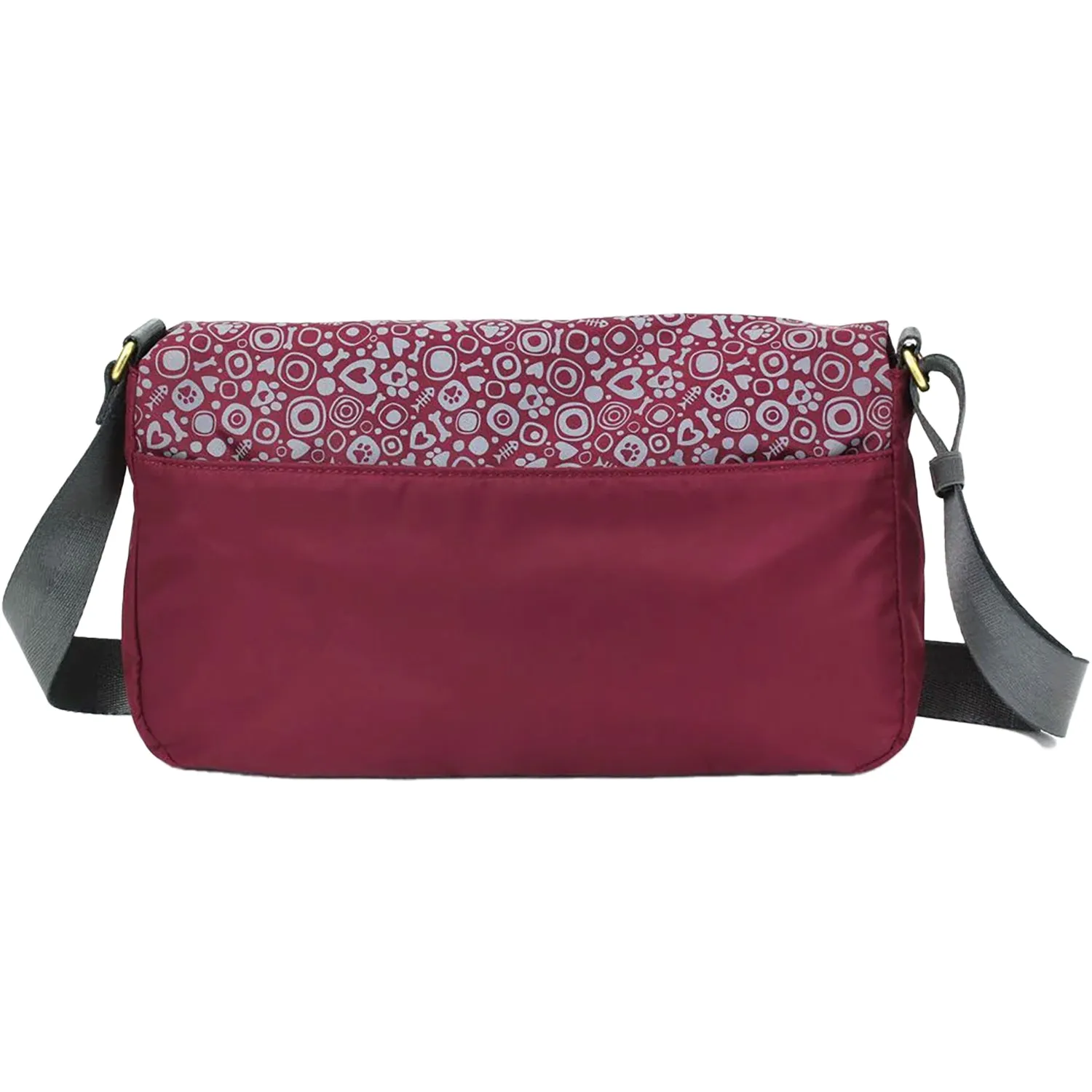Chala CV-Envoy Messenger Pawprint Burgundy Synthetic