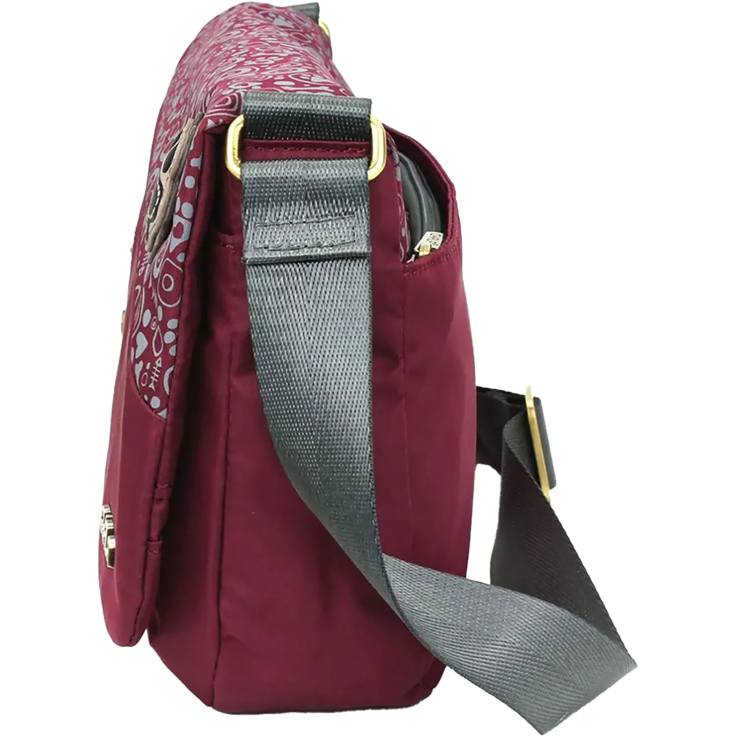 Chala CV-Envoy Messenger Pawprint Burgundy Synthetic