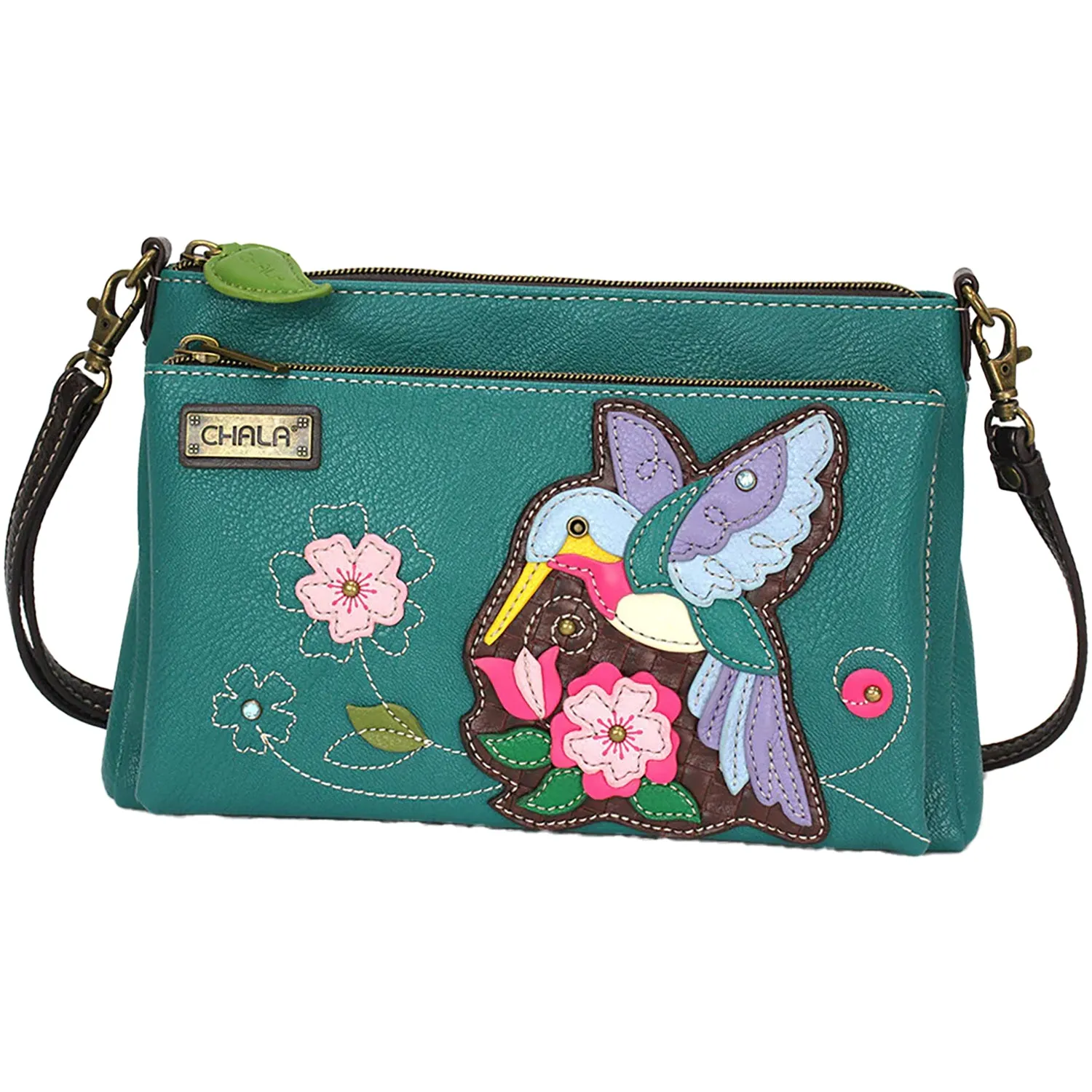Chala Handbags Hummingbird Deluxe Crossbody Turquoise