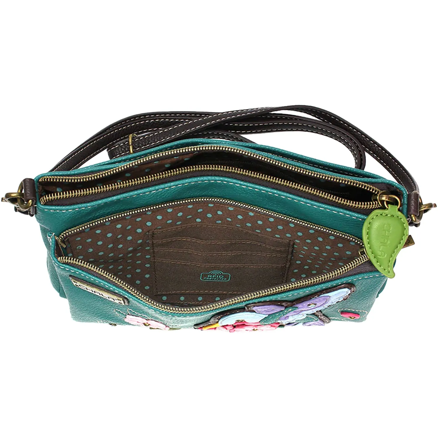 Chala Handbags Hummingbird Deluxe Crossbody Turquoise