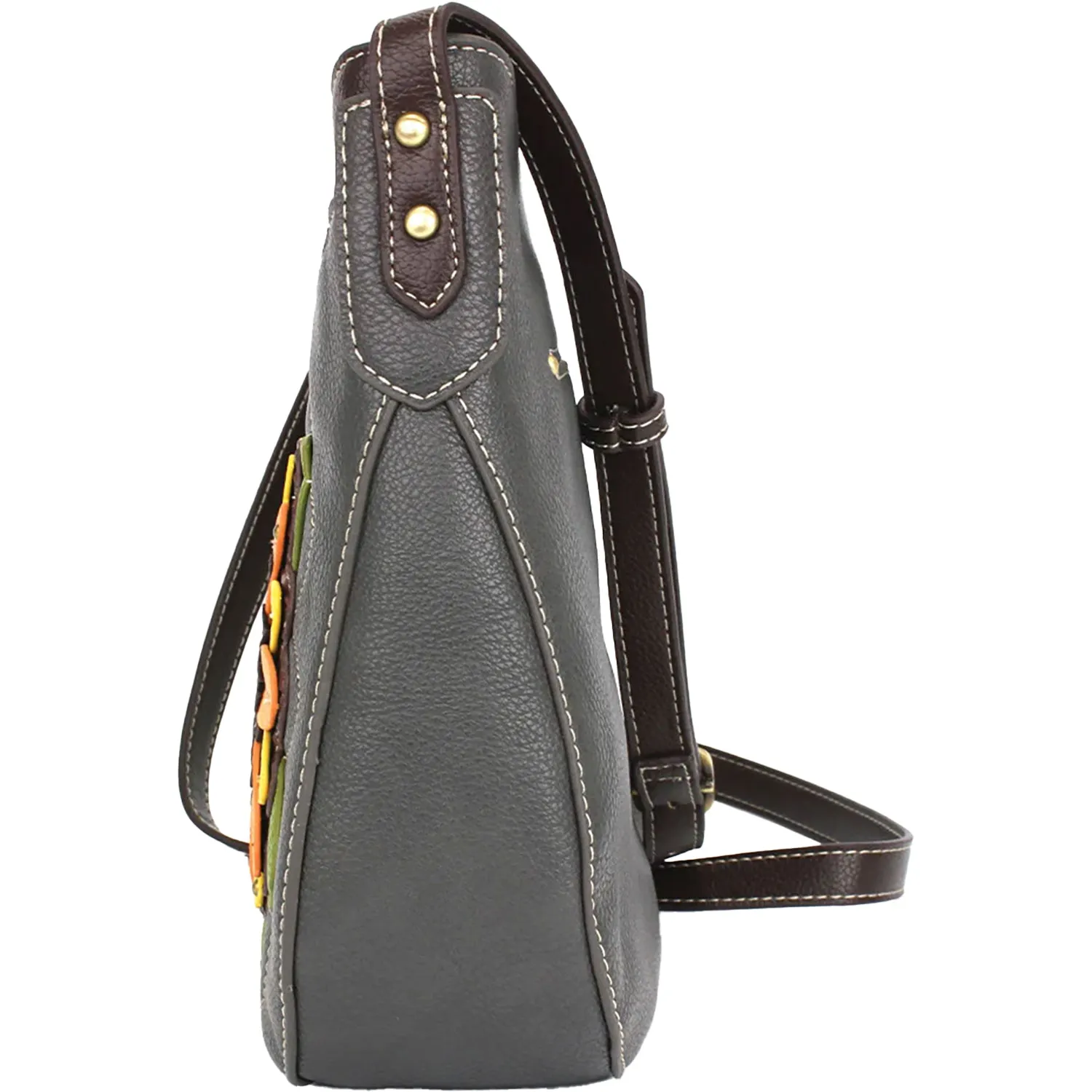 Chala Handbags Sunflower Crescent Crossbody Ink