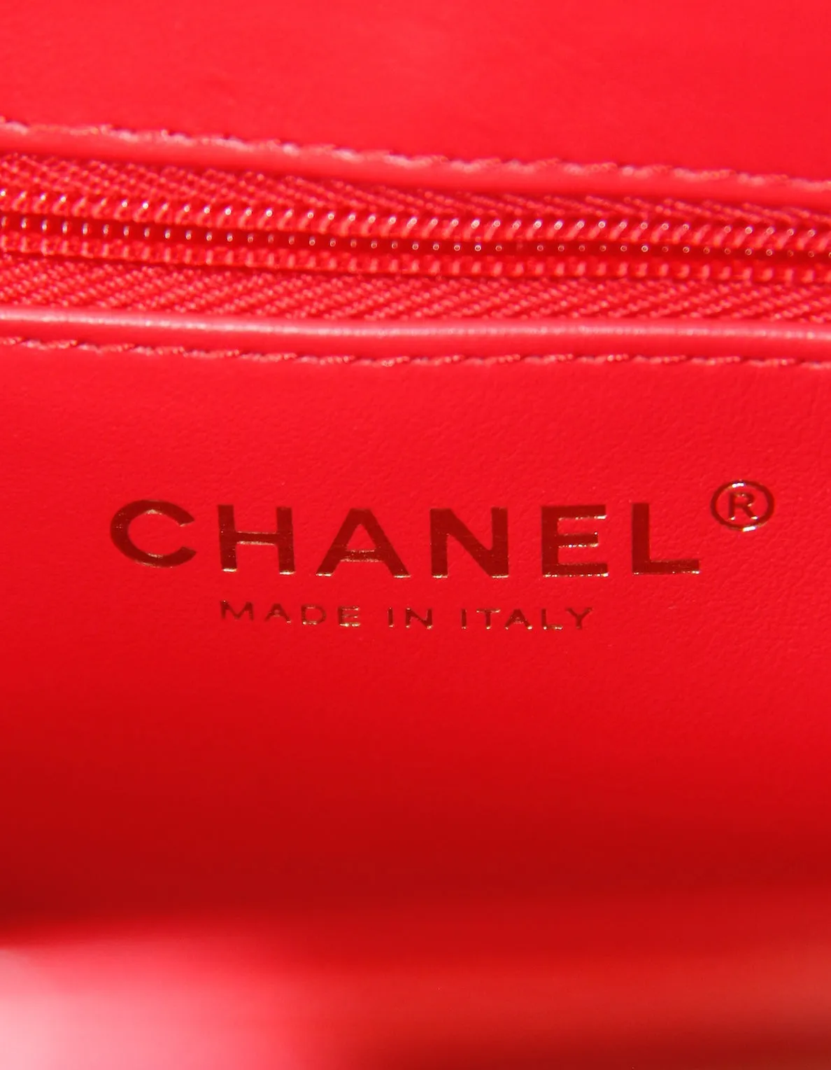 Chanel '25C Red Calfskin Quilted Nano Kelly Shopper