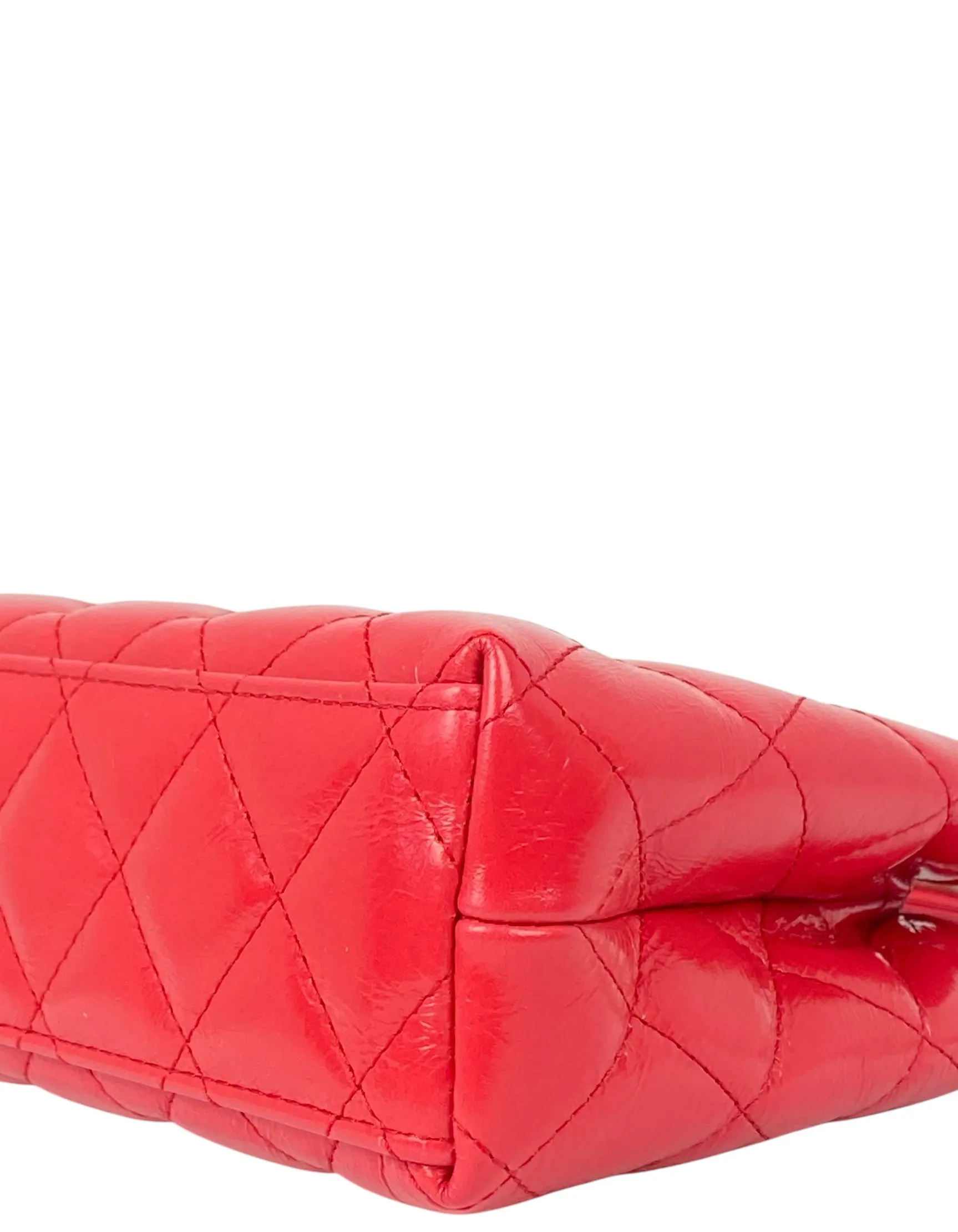 Chanel '25C Red Calfskin Quilted Nano Kelly Shopper