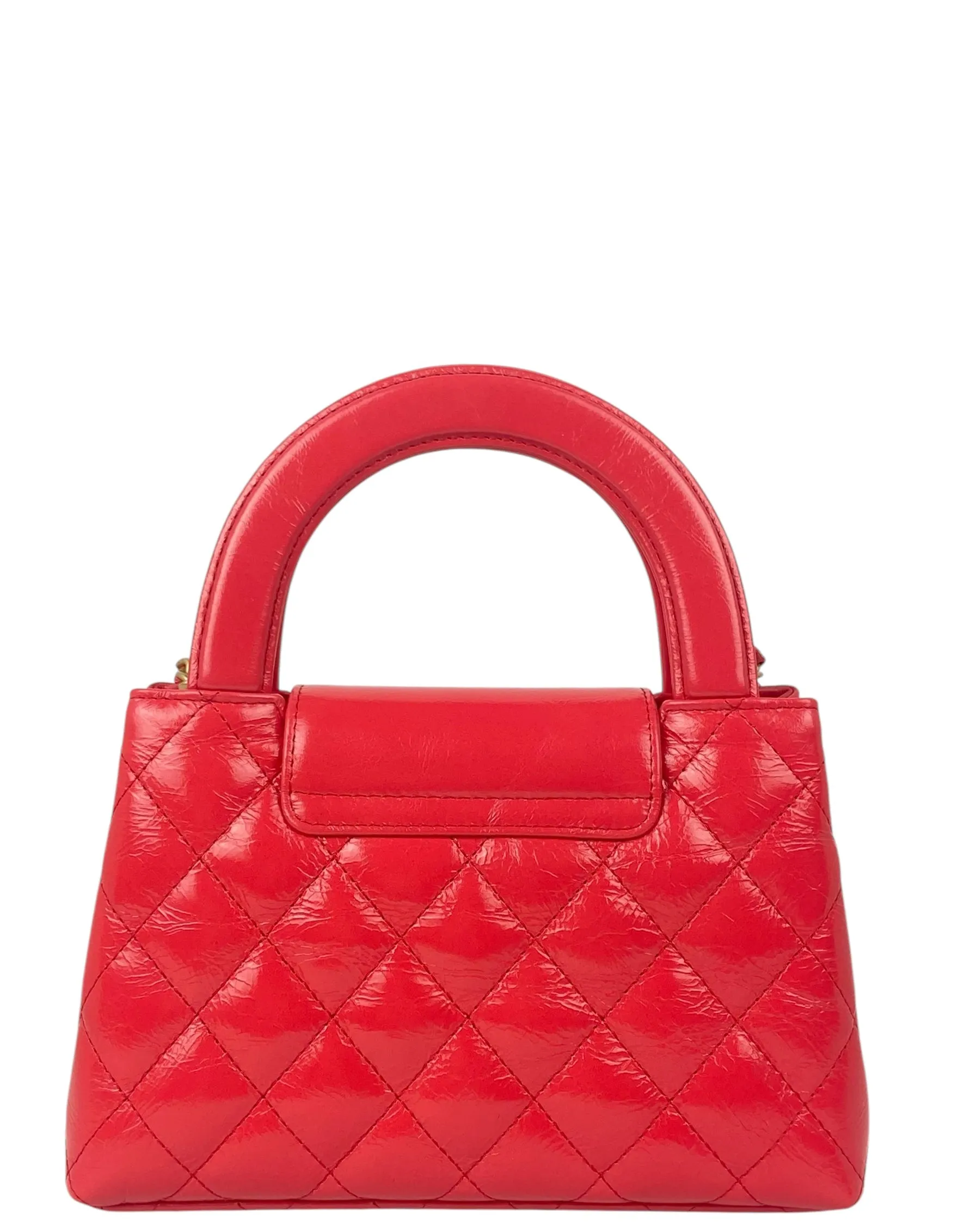 Chanel '25C Red Calfskin Quilted Nano Kelly Shopper
