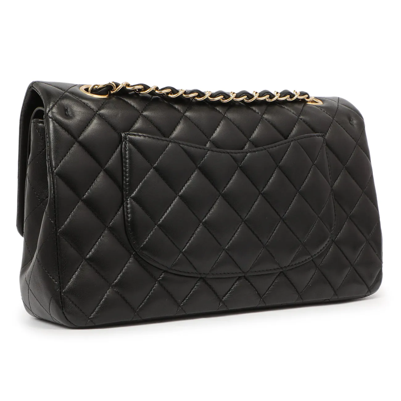 Chanel Black Quilted Lambskin Medium Classic Double Flap