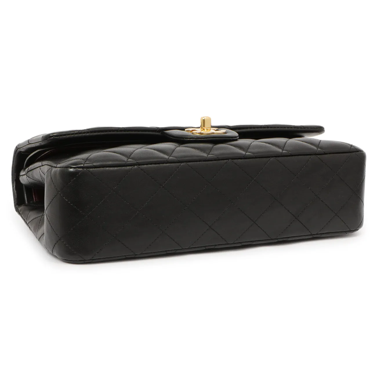 Chanel Black Quilted Lambskin Medium Classic Double Flap