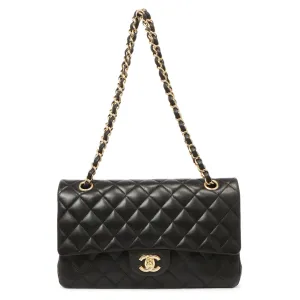Chanel Black Quilted Lambskin Medium Classic Double Flap