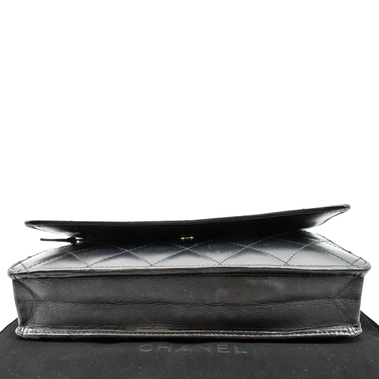 CHANEL Cambon Ligne Quilted Leather WOC Clutch Bag Black- Sold