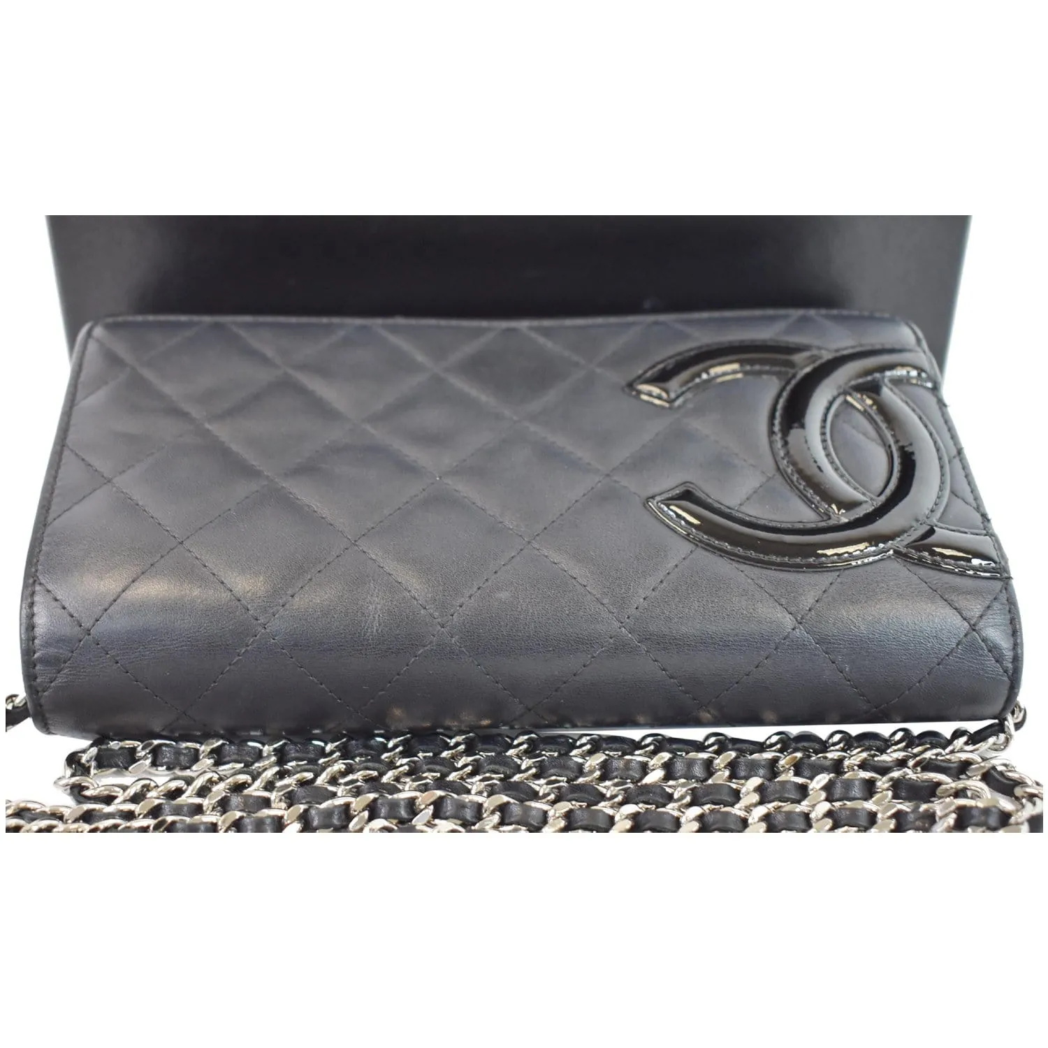 CHANEL Cambon Ligne Quilted Leather WOC Clutch Bag Black- Sold
