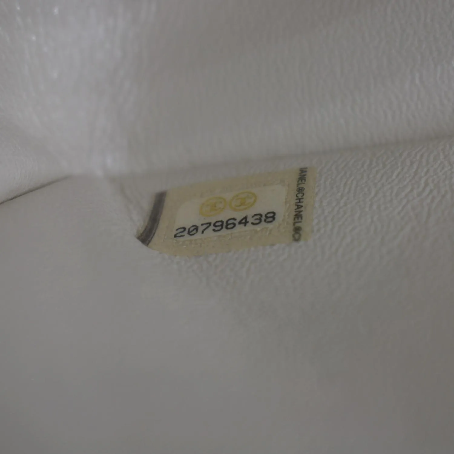 CHANEL Classic Double Flap Quilted Leather Shoulder Bag Ivory