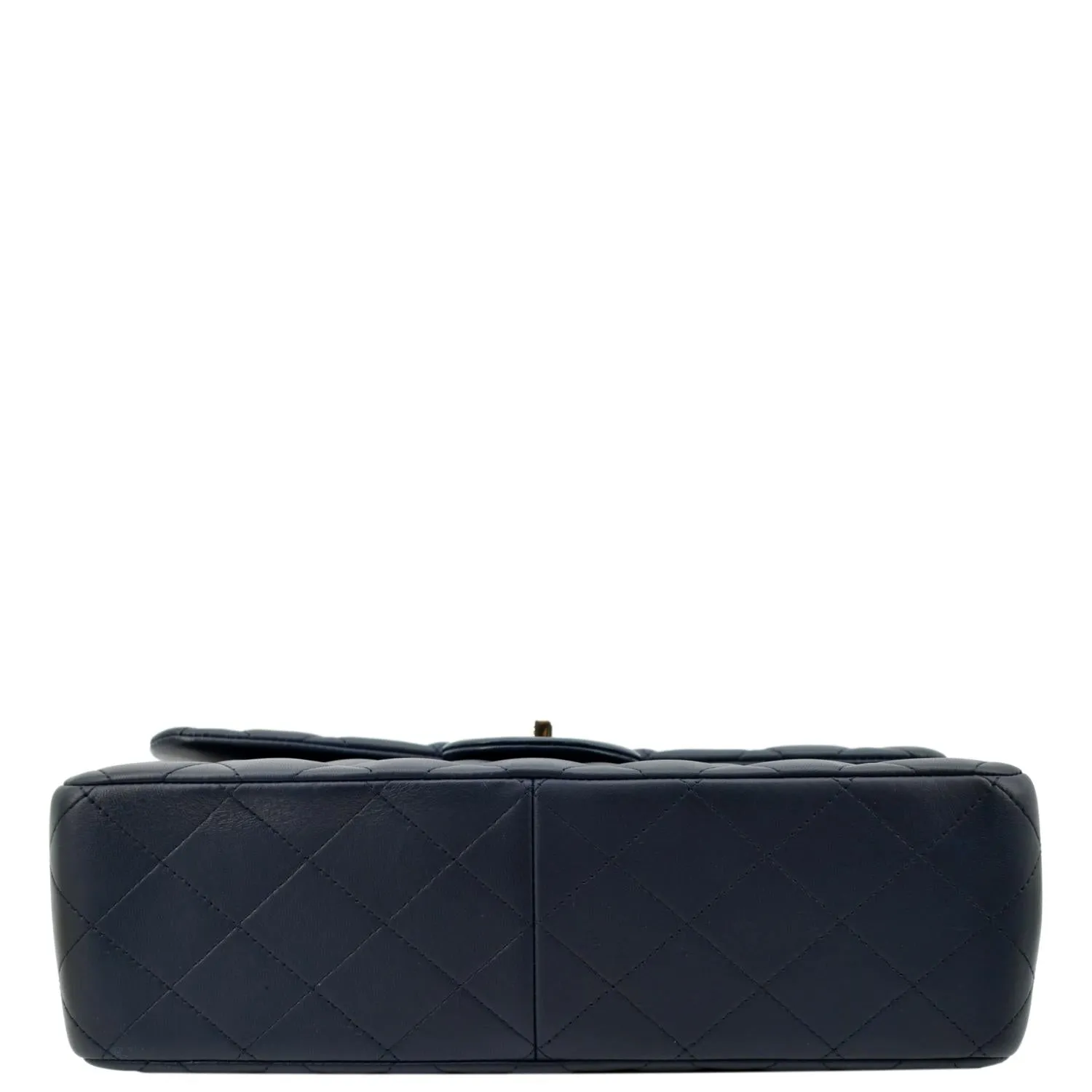 CHANEL Jumbo Double Flap Calfskin Leather Shoulder Bag Navy Blue