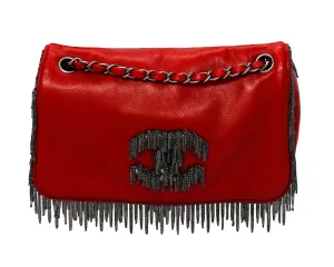 Chanel Red Calfskin Rare Fringe Flap Bag