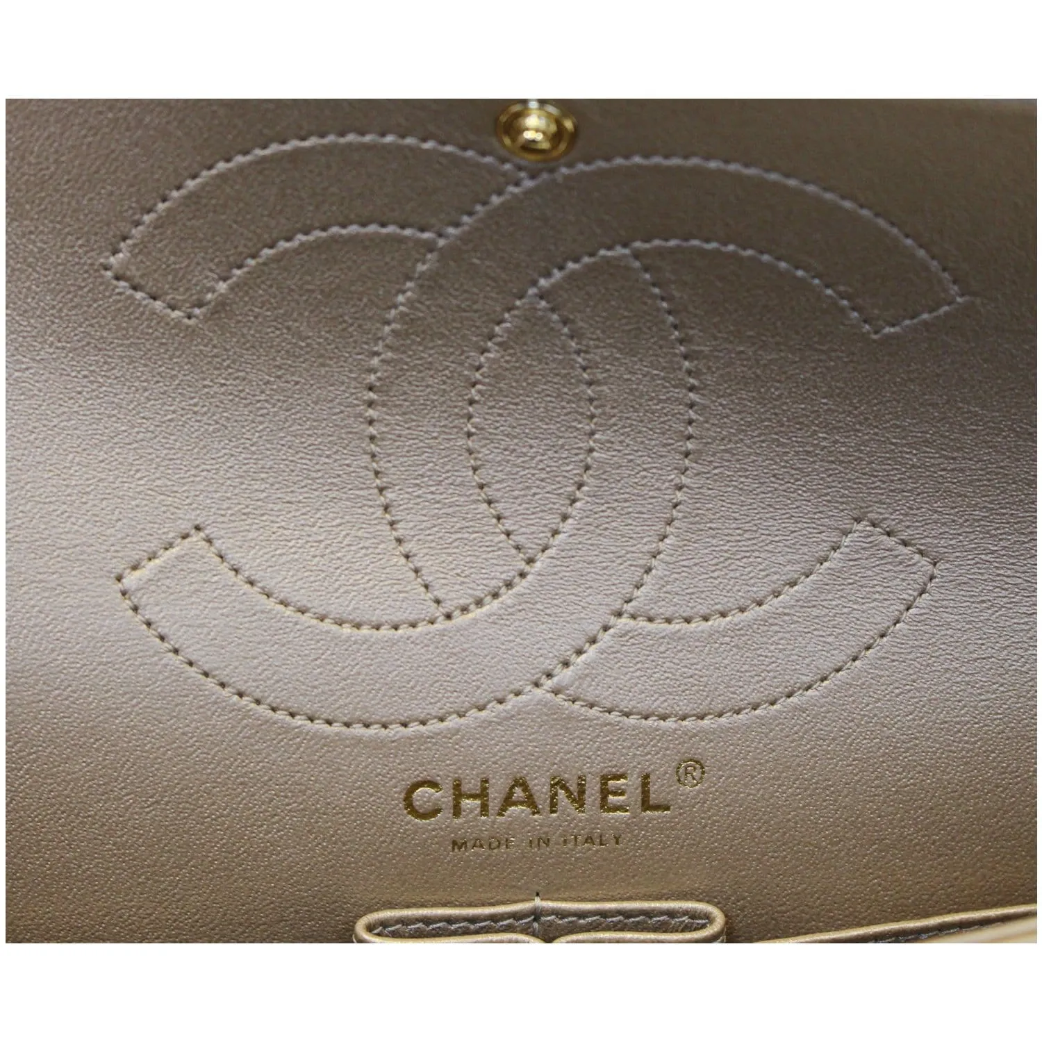 CHANEL Reissue Mademoiselle Lock Calfskin Leather Shoulder Bag Beige