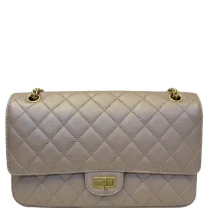 CHANEL Reissue Mademoiselle Lock Calfskin Leather Shoulder Bag Beige