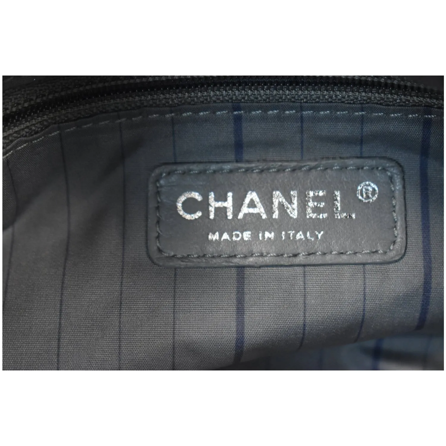 CHANEL Twisted Zipper Tweed Leather Shoulder Bag Black