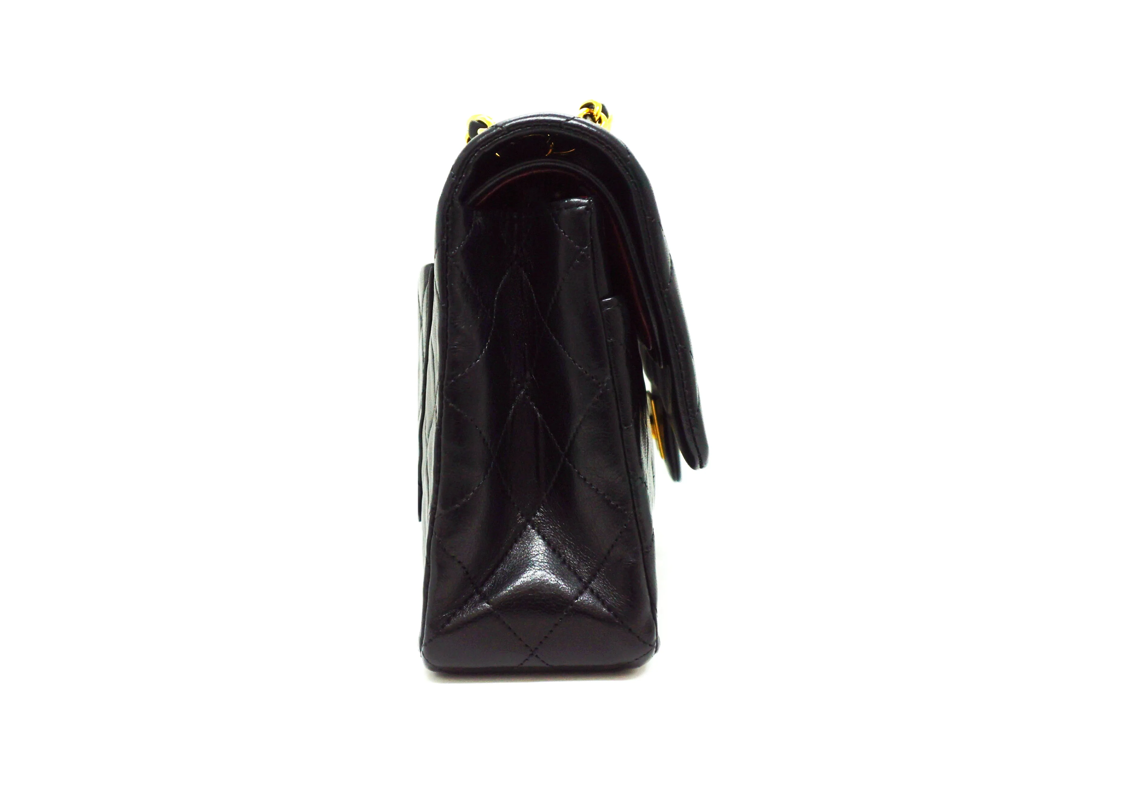 Chanel Vintage Black Lambskin Medium Classic Double Flap