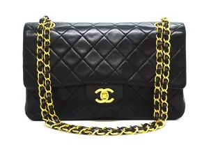 Chanel Vintage Black Lambskin Medium Classic Double Flap