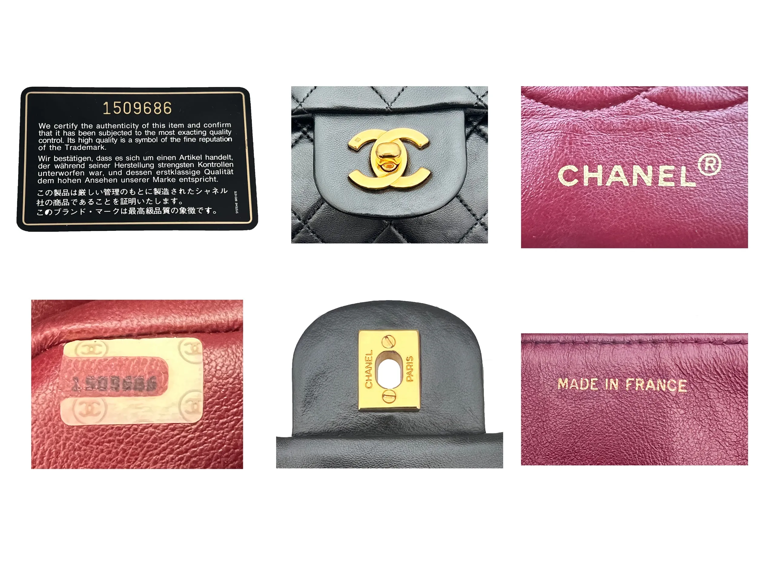 Chanel Vintage Black Lambskin Medium Classic Double Flap
