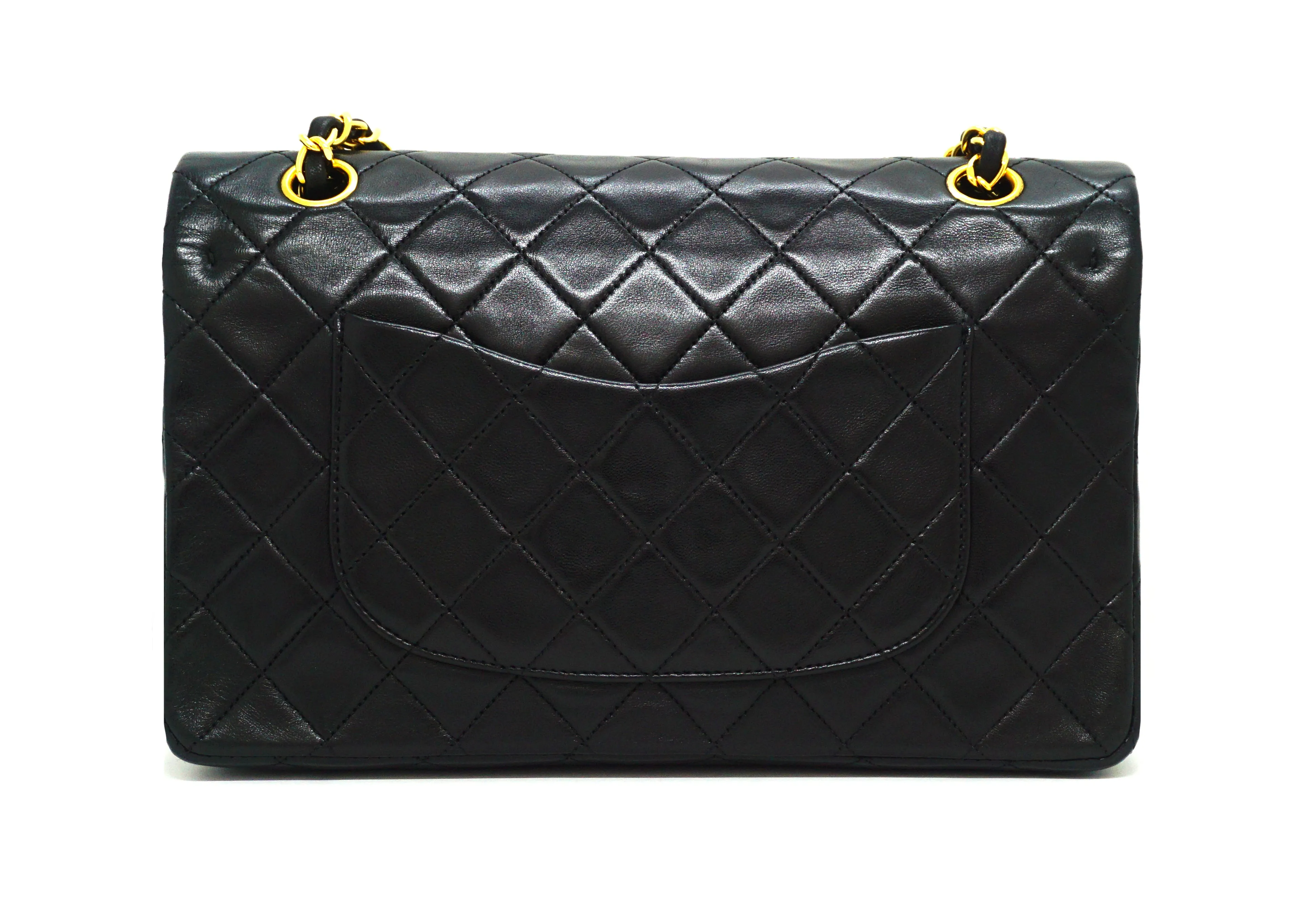 Chanel Vintage Black Lambskin Medium Classic Double Flap